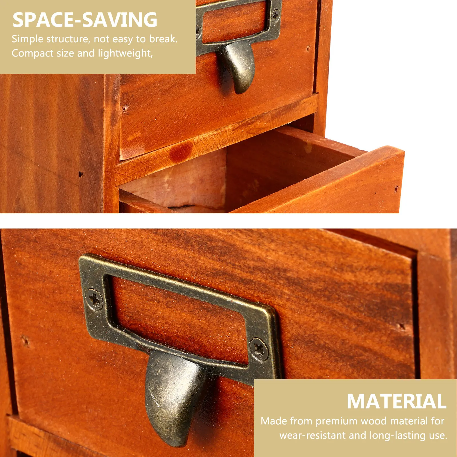 Wood Storage Box Multi Functional With Compartments Desk Accessories Home
