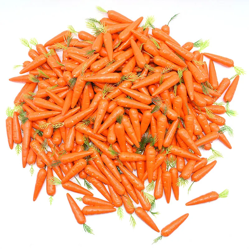 25/50pcs Mini Fake Vegetable Simulation Easter Plastic Artificial Carrot DIY Craft Home Wedding Birthday Party Easter Decoration food model,food photography props,vegetable ornaments