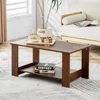 Coffee Tables for Living Room 2-Tier Sofa Side Table Modern Rectangular Coffee Table Living Room Furniture Center Café 2