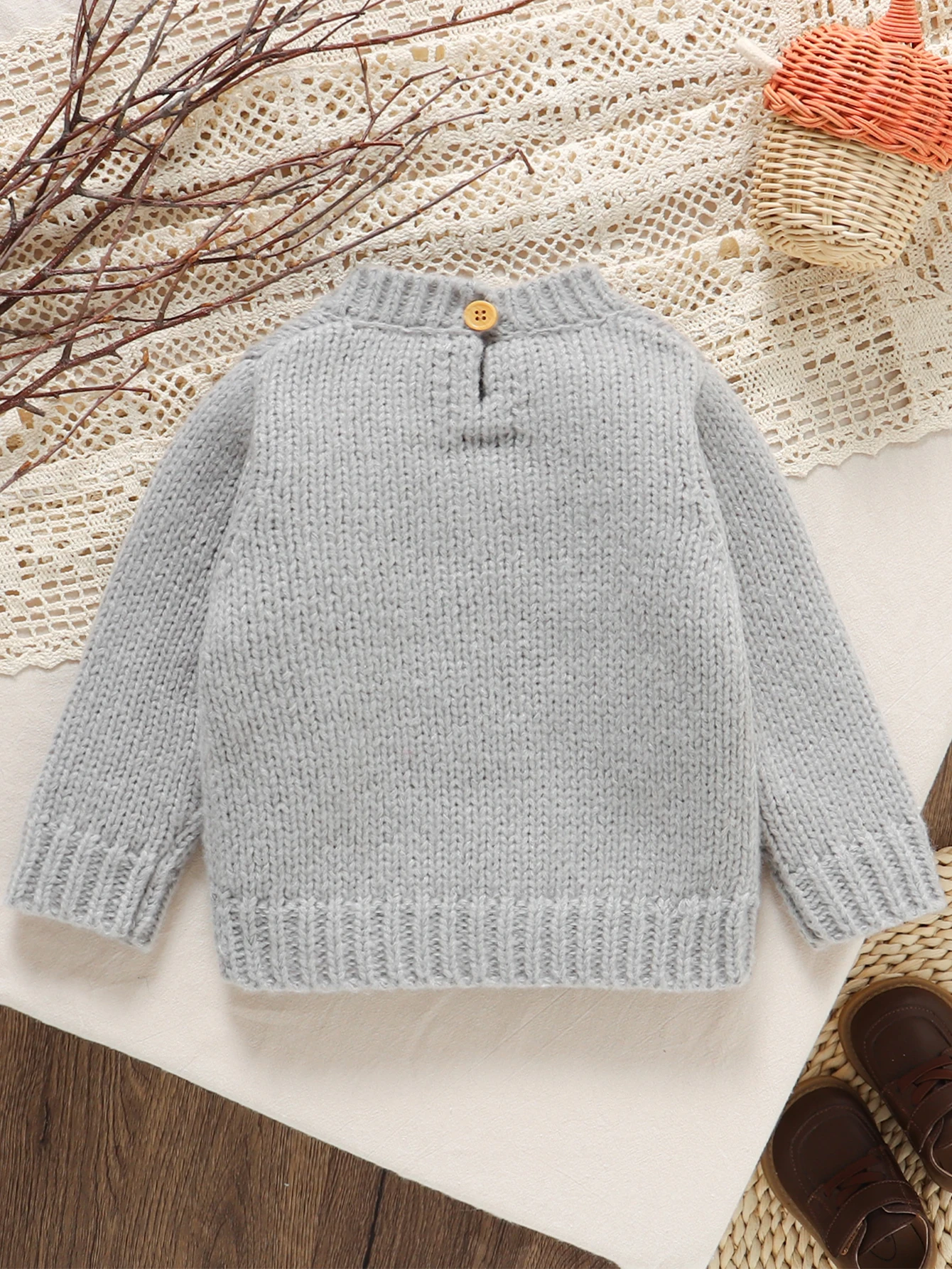 베이비 남아 가을 겨울 신상품 크루넥 니트 풀오버 스웨터 (판다 자수)