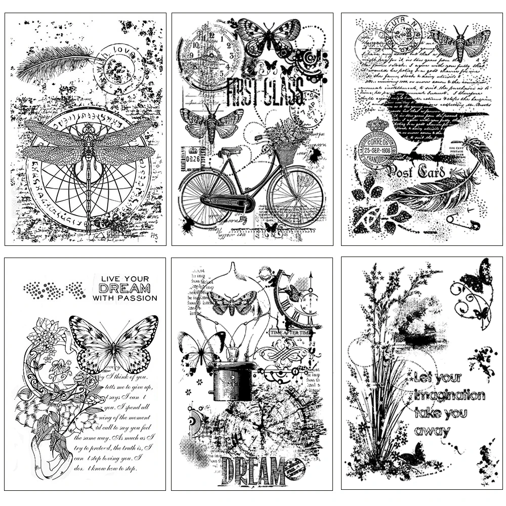 PandaHall Clear Stamps Set - Frame Journal Silicone Stamps For Card Making & Scrapbooking