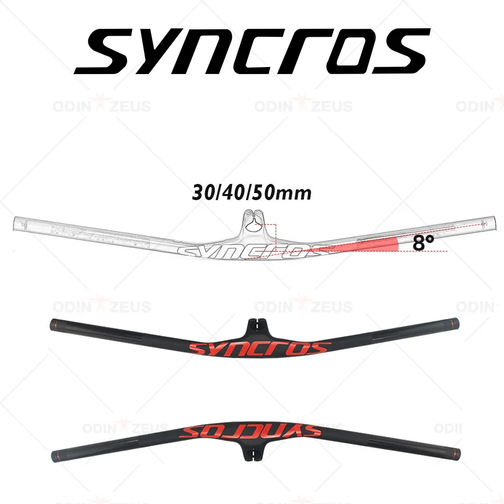 

SYNCROS 8 Degree With Stem 30/40/50mm MTB Full Carbon Fiber Mountain Bike Accessories FRASER IC SL Bicycle Integrated Handlebar