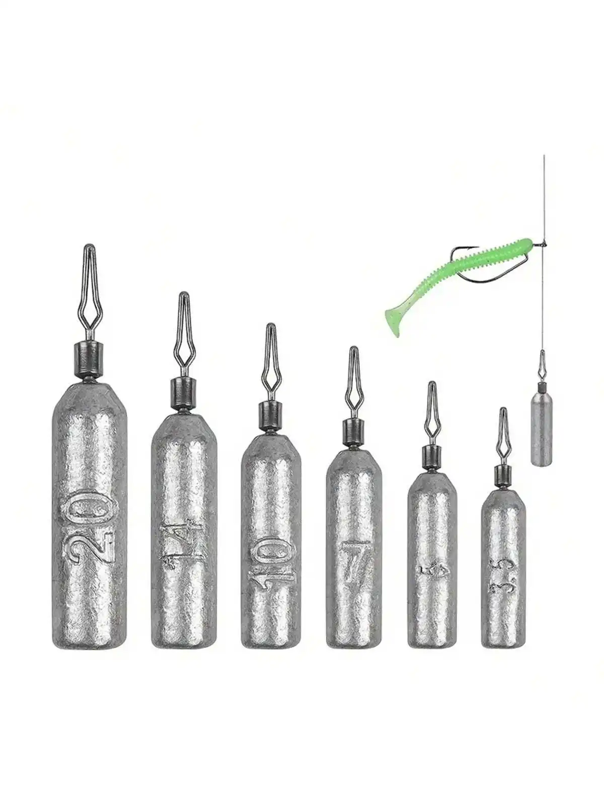 Drop Shot Angelgewichte, Bleistiftgewichte Fising-Sinker No Snag Drop Shot Rig Skinny Sinkers für Barsch Salzwasser Süßwasser