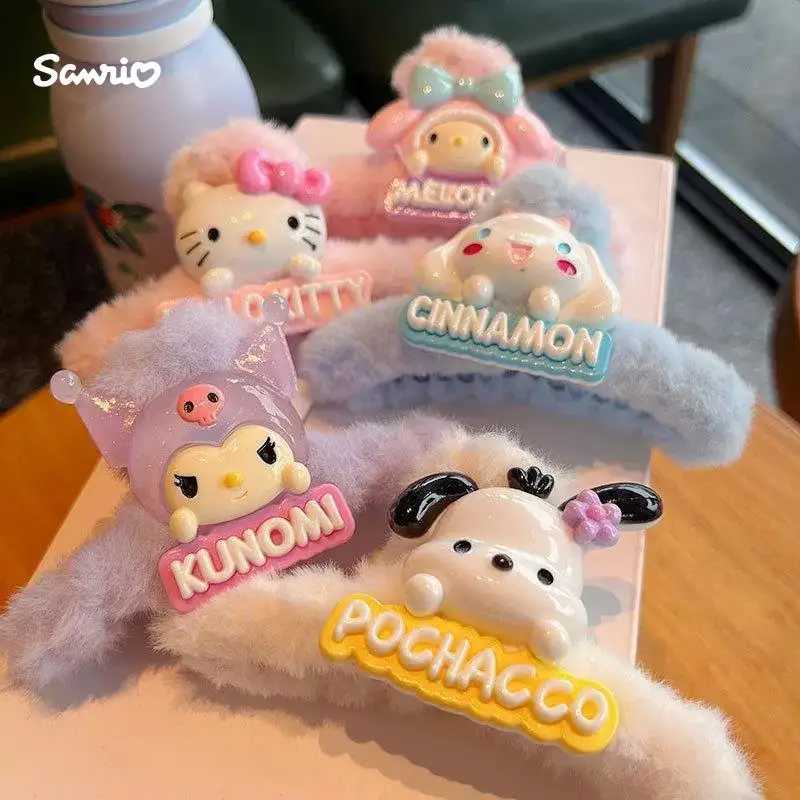 sanrio pvc protective sleeve for charger for apple 20w fast charging head kawaii hellokitty cinnamoroll kuromi protective sleeve Kawaii Clasp Hairpin Plush Hellokitty Sanrio Kuromi Cinnamoroll Autumn Winter Anime Figure Ponytail Curled Hair Accesories Gifts