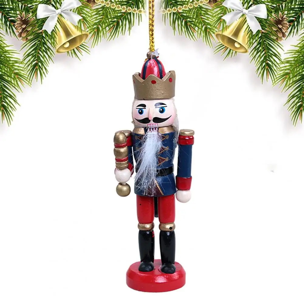 

Christmas Soldier Pendant Charming Christmas Wood Soldier Decorations Festive Xmas Tree Ornaments Reusable Cartoon for Holiday