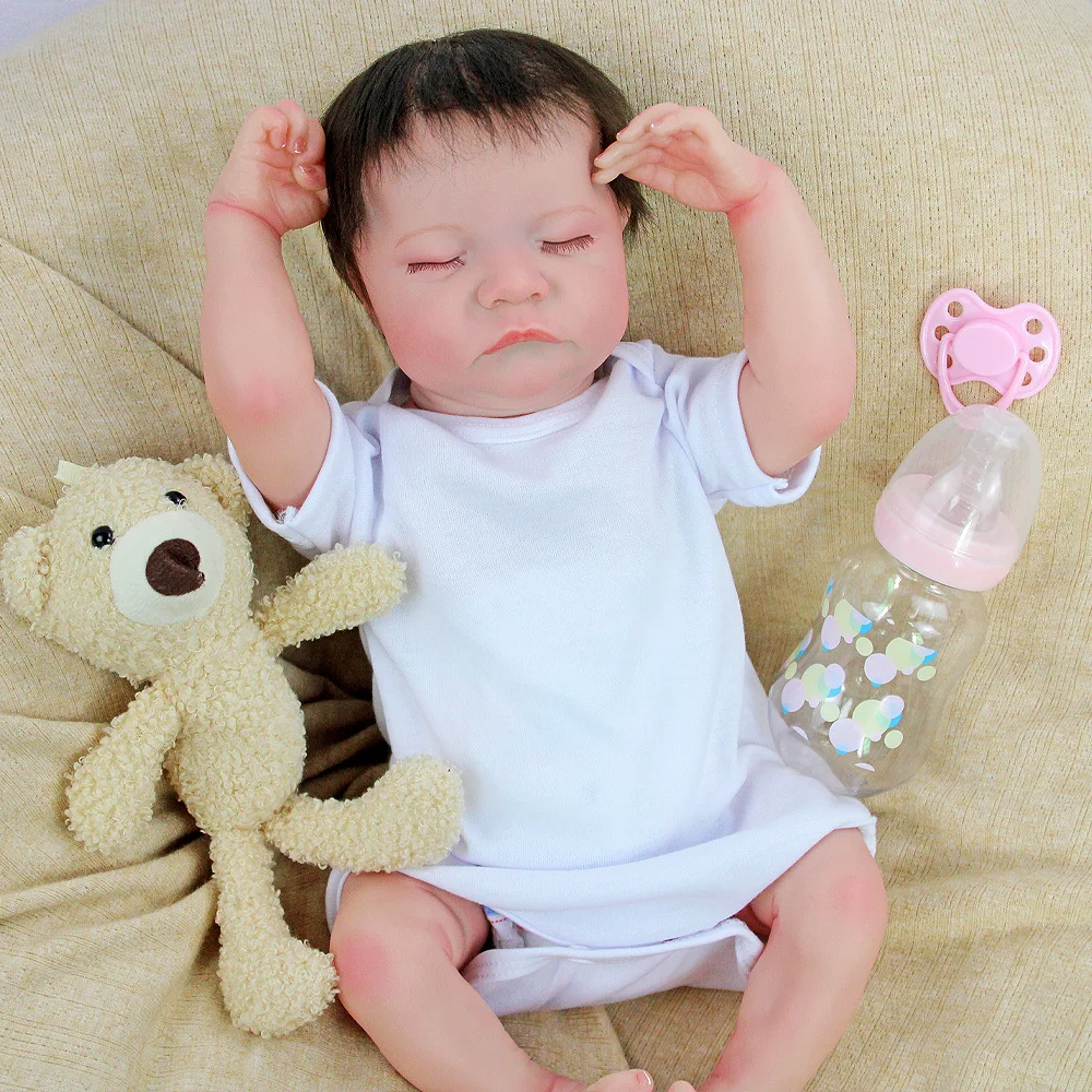 

43CM 3D advanced painting reborn baby doll Levi premie Bebe boy Girl Full Vinyl Silicone Body Doll cuddly baby Play House Toys