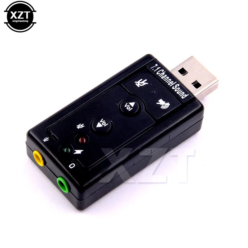 

New Virtual 7.1 Channel Sound Card External USB 2.0 Audio Mic Speaker Adapter Microphone Stereo 3.5mm Jack Headset Sound Card