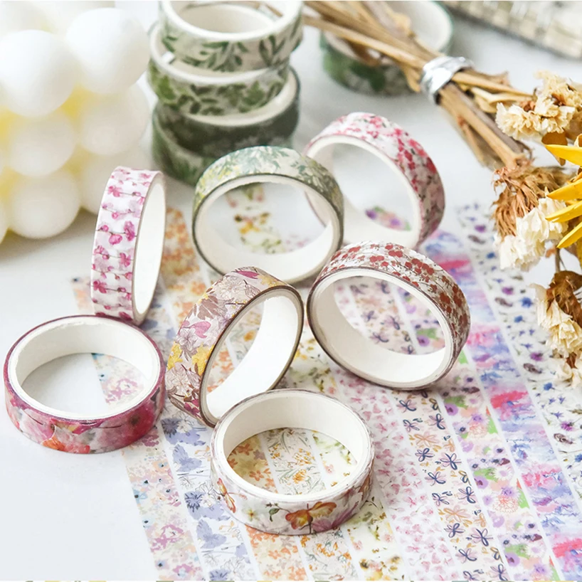 5Rolls Flowers Washi Tape Small Diary Decoration Washitape Basic Cinta Adhesiva Decorativa Scrapbooking Supplies Washi Tapes 4