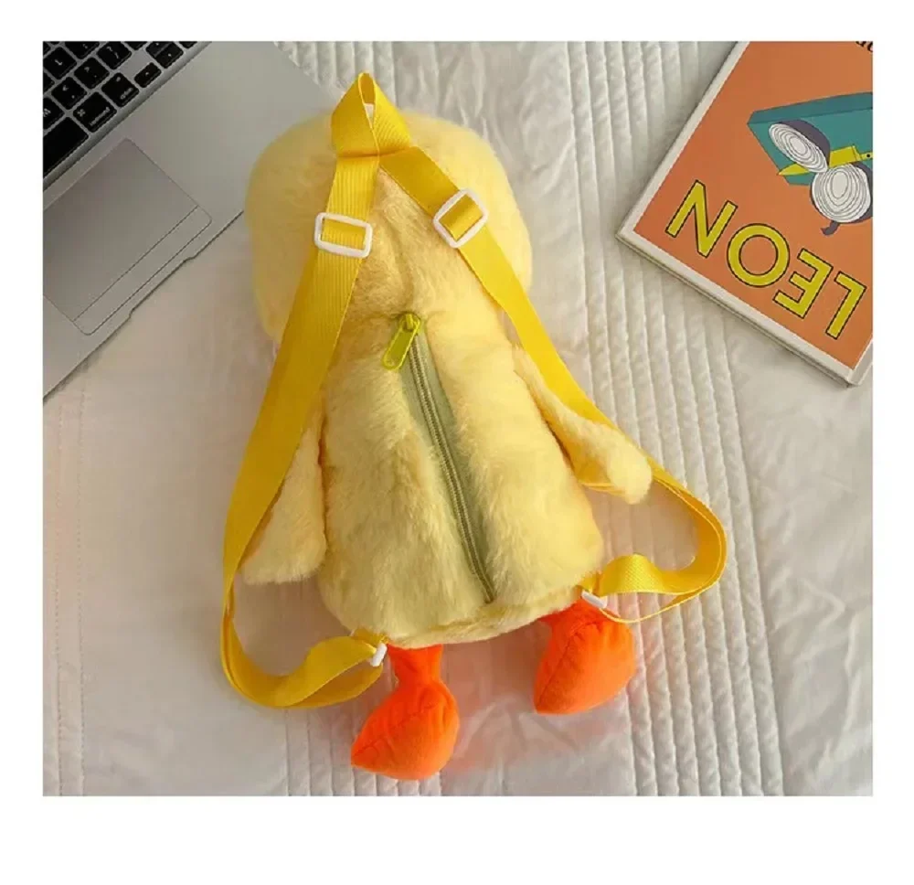 Kawaii 33cm Yellow Duck Plush Backpack Cute Cartoon Stuffed Animal Soft Schoolbag For Girls Childrens Day Gift Idea