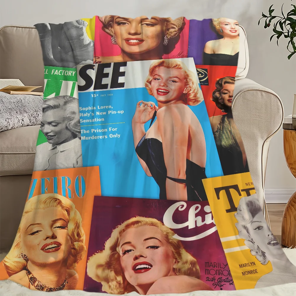 M-Marilyn M-Monroe 50s movie Blanket Skin friendly comfort warm soft plush blanket suitable sofa living room office bedroom 6