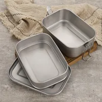 Silicone Sealing for Healthy Titanium Alloy  Dinner Box Leak-Proof Lunch Box Titanium Box  800ml 1200ml 1400ml 2