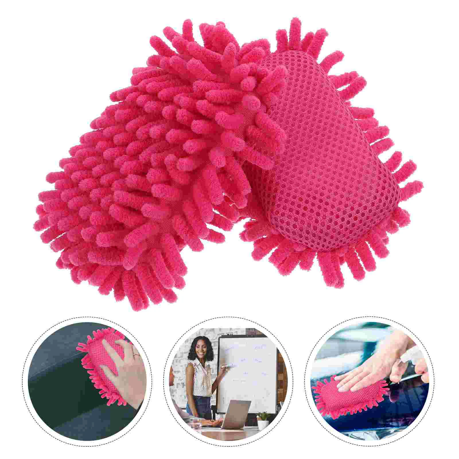 

2pcs Car Wash Chenille Microfiber Wash Sponge Automobile Cleaning Sponges Blackboard Whiteboard Duster