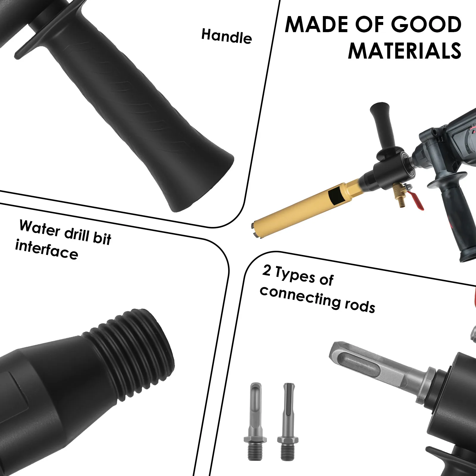 Carbon Steel Electric Hammer Adapter Drill Bit with Water Injection Converter