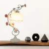 Rose Table Lamp Glass Table Lamp with 7.48 inches Wide Bent Glass Lampshade 3