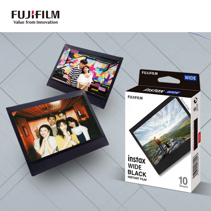 Fujifilm Instax Wide Film Black Border/White Edge Paper 10 -100 Sheets for Fuji Instant Camera 210 300 400 Link Wide Printer