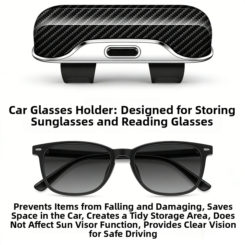 ABS 소재 탄소 섬유 질감 자동차 선바이저 안경 보관함 정리함 자동차 선글라스 홀더 안경 케이스