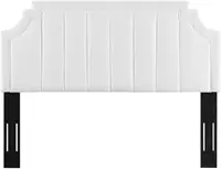 Alyona Channel Tufted Performance Velvet Full/Queen Headboard In White,customizable 5