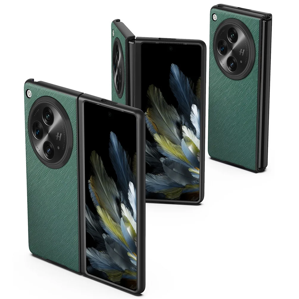 Custodia Per Cellulare In Pelle A Grana Twill All-Inclusive Per Oneplus Open One Plus Open Classic Style Lens Camera Protect Cover