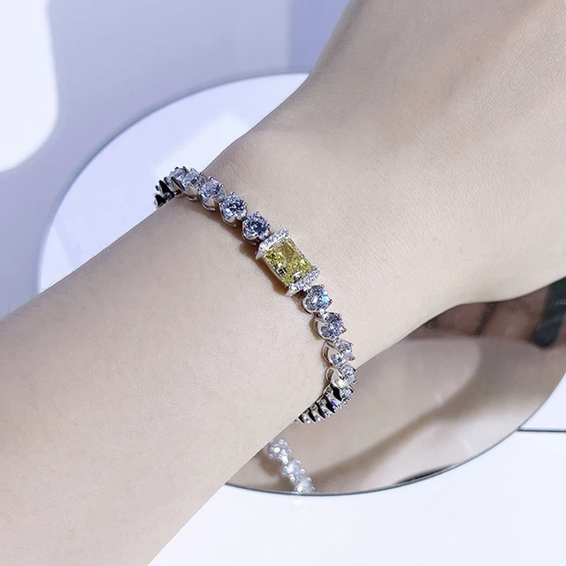 Yellow Sapphire - Amethyst Synthetic Diamond - Charm Bracelets for Women 5