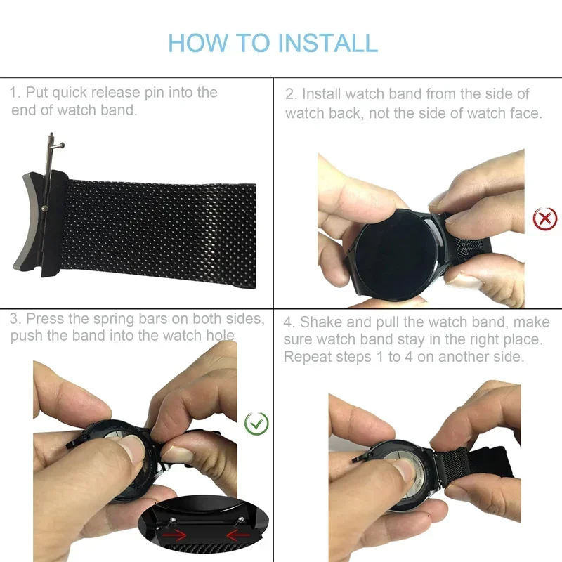 Milanese Loop Bracelet with No Gaps for Smartwatches – Elegant 20mm Band