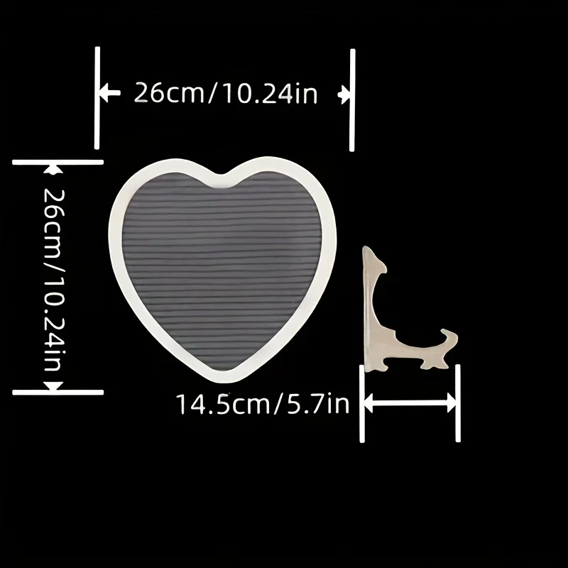 배터리 없이 사용하는 나무 하트 펠트 보드(스탠드 포함), 주방, 파티, 결혼식 및 베이비 샤워를 위한 빈티지 장식