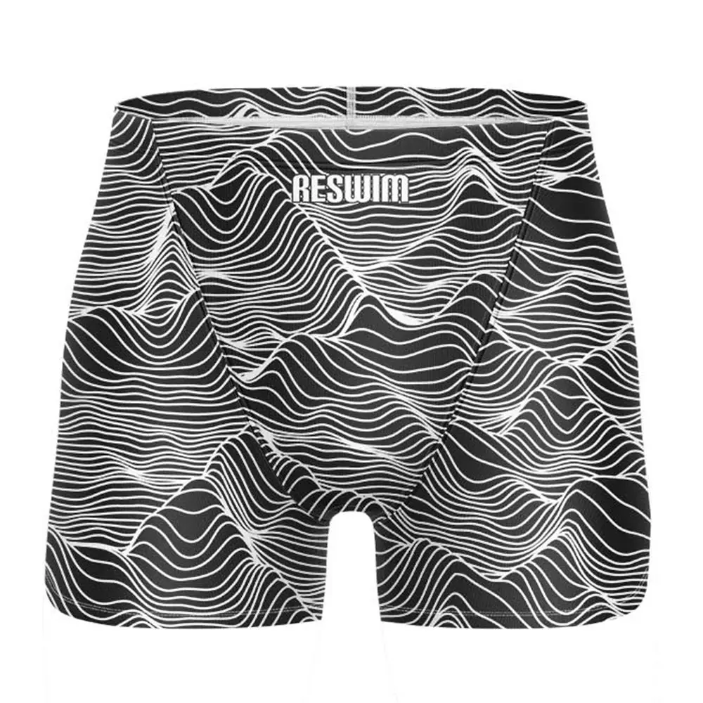 Men's Pro Swim Jammer Athletic Practice Knee-Length Swimsuit Shorts Beach Tights Swimwear Quick Dry Sufing Swimming Trunks