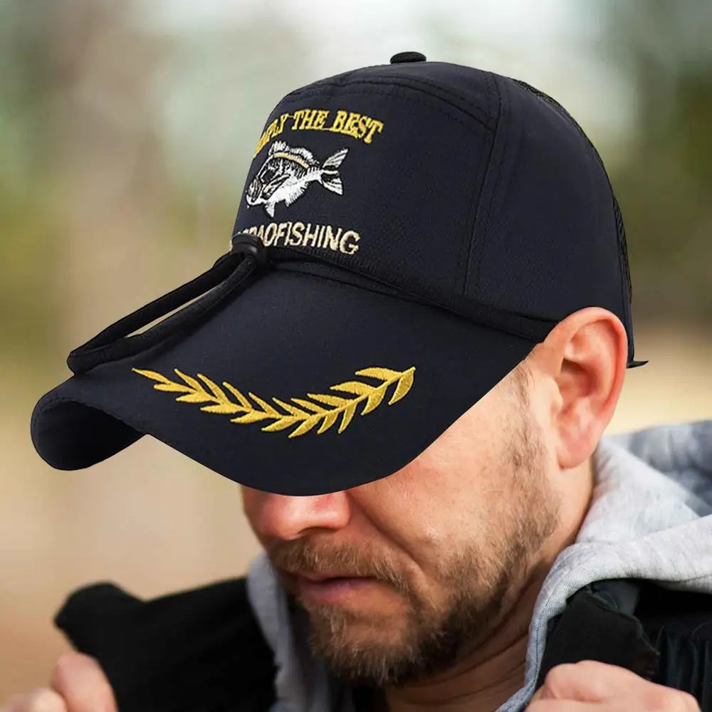 Description Picture 5 of itemClassic Outdoor Sports Caps Wide Brim Embroidered Fishing Hat Adjustable Buckle Stylish Baseball Cap For Men Women