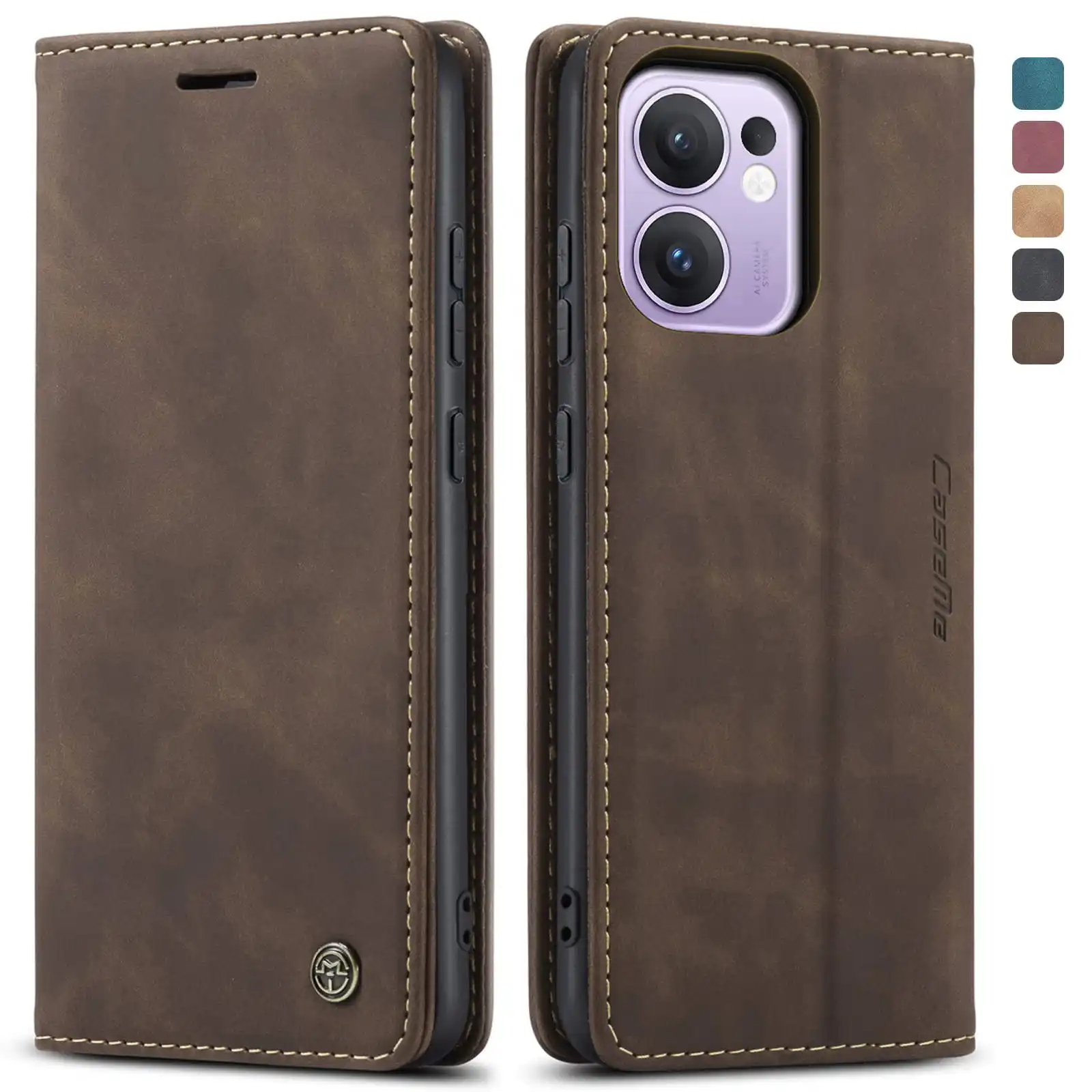 Luxury Retro Leather Wallet Phone Cover with Multiple Card Slots and Stand Function