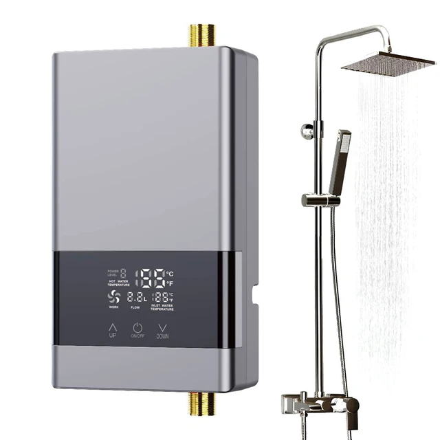 HOKitchen-Chauffe-eau électrique mural, chauffage instantané, affichage de la température LCD, télécommande, 110V, 220V 1