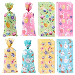 25/50/100pcs Happy Easter Printed Bunny Gift Candy Decorative Bag Happy Easter Gifts Easter Egg Rabbit Carrot Pattern Candy Bag
