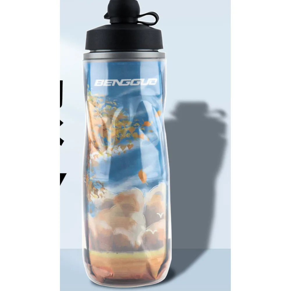 Nueva botella de agua para montar a caballo con funda antipolvo, vaso de hielo deportivo para apretar en bicicleta de carretera, accesorios para bicicleta_voghion.com