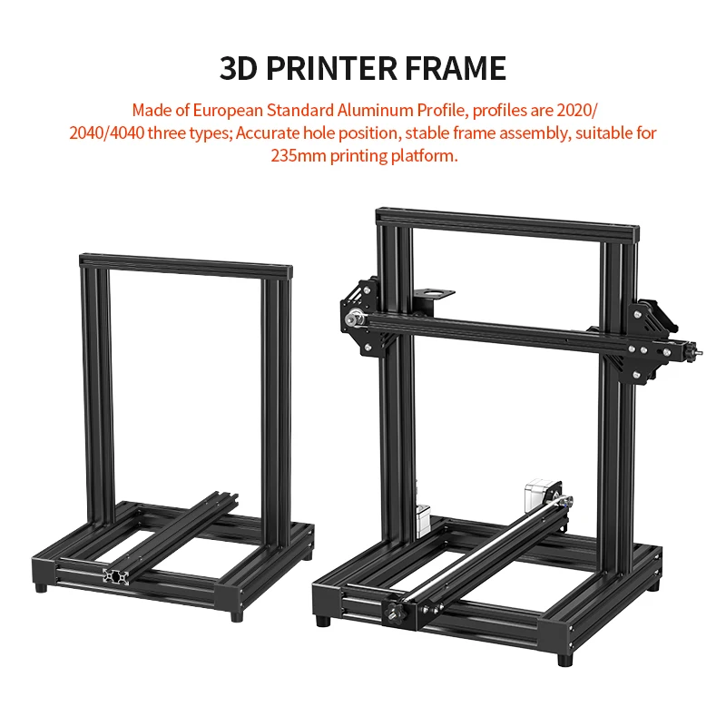 3D Printer Frame Kit Ender3 Structure Kit Suitable For 235mm HotBed Aluminum Profile 2040 4040 For DIY Prusa I3 3D Printer Parts