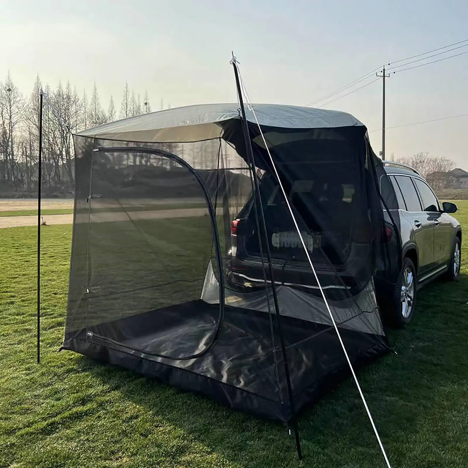 Tragbares Auto Heckzelt Erweiterung Wasserdichte Auto Kofferraum Zelt  Fahrzeug Hinteres Vordach Strand für Outdoor Camping Selbstfahrende Tour  BBQ (,)