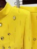 HIGH STREET Newest 2024 Designer Runway Suit Set Women's Stand Collar Zip Back Cropped Tops Long Skirt Set 2pcs 4