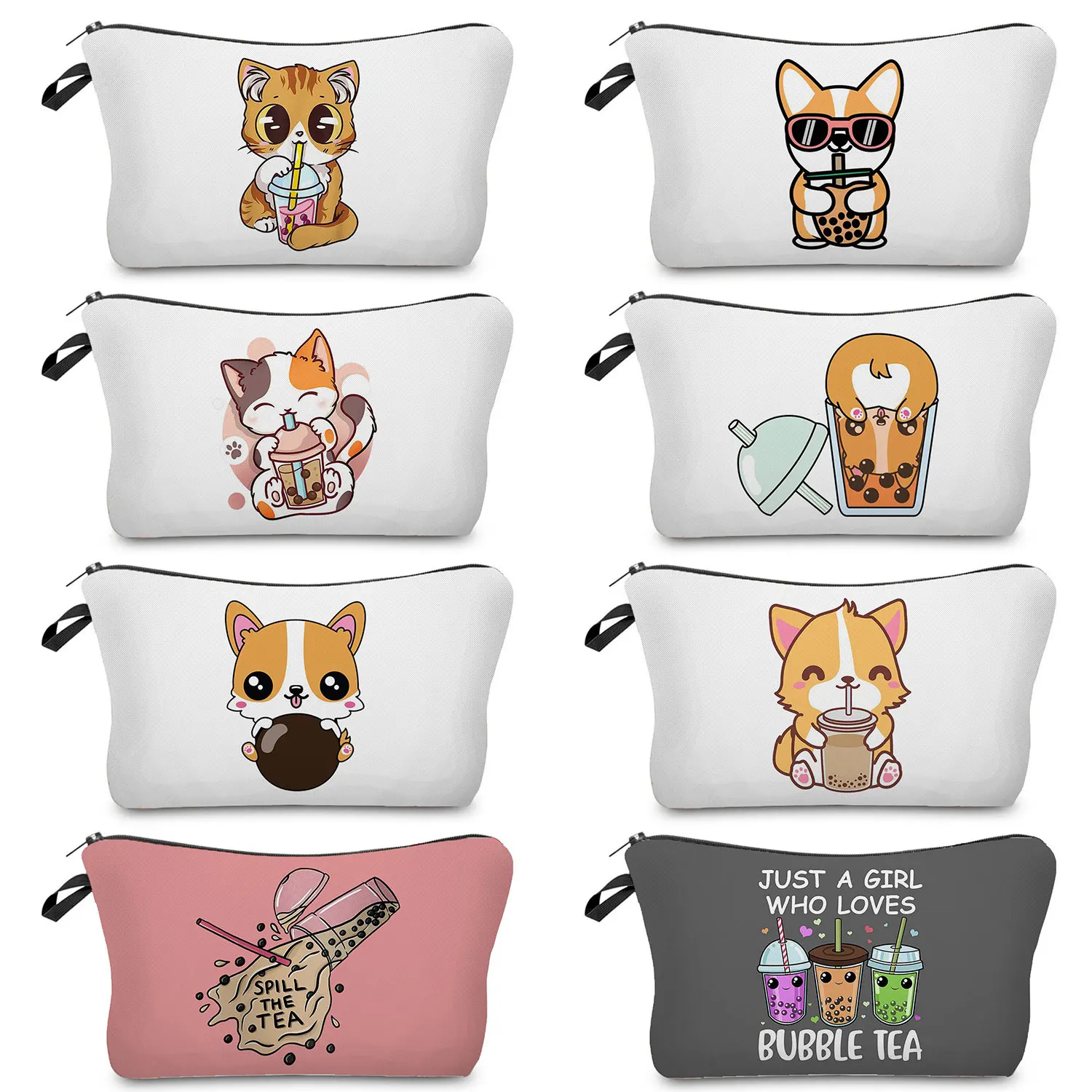 

Женская косметичка-карандаш, женская сумка для туалетных принадлежностей, дорожные женские портативные сумки для туалета, уличные Мультяшные Пузырьковые чайные сумки с принтом