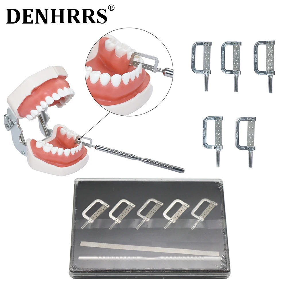 Kit de pulido dental de doble cara para reducción de esmalte interproximal y corte de tiras, con tiras de pulido para dientes