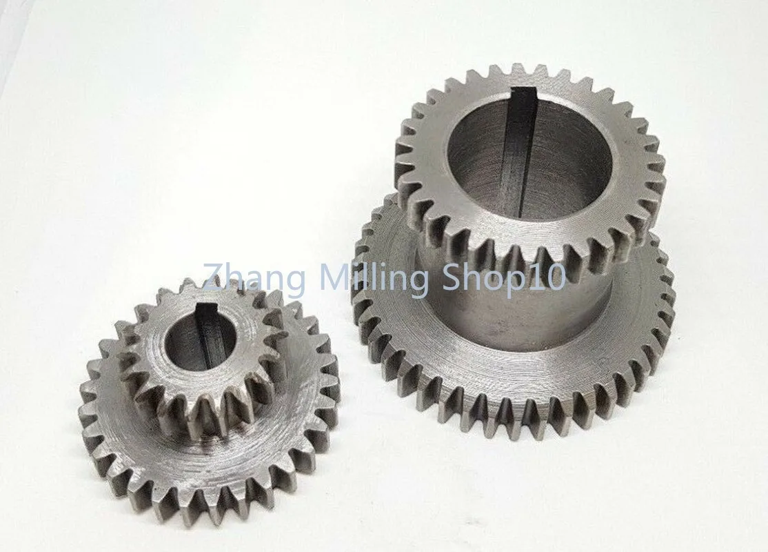 2 Speed Hi-Low Metal Gear Set CJ18 Series Mini-Lathe Metal Cutting Machine Dual Dears Metal Gear Duplicate Gear Double Gear 1pc