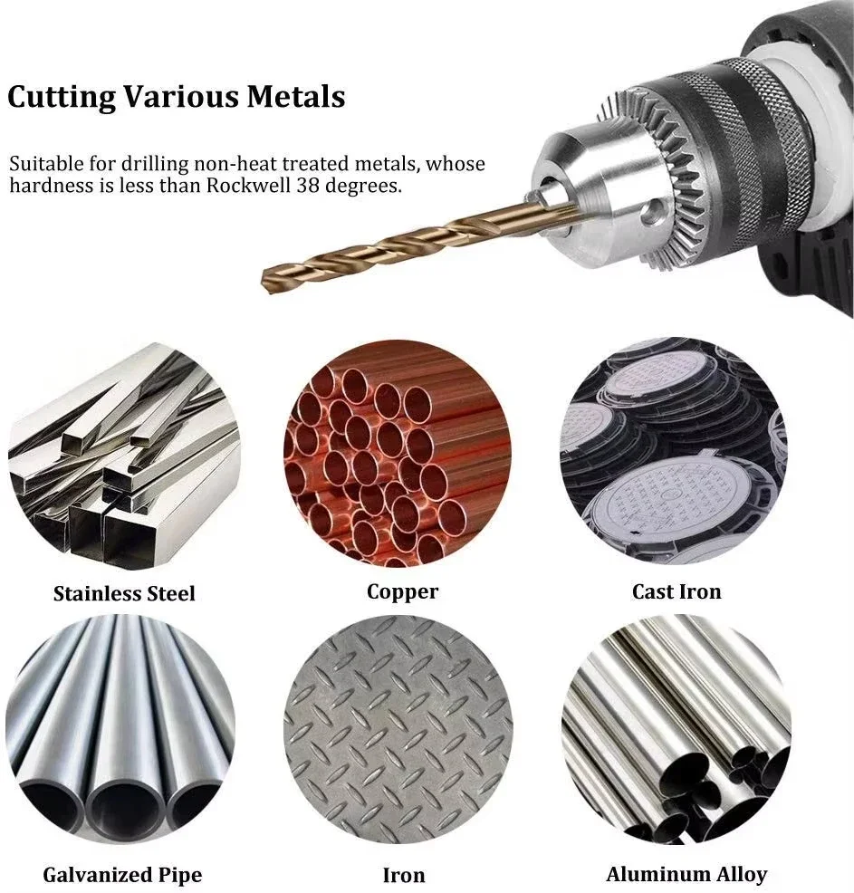 Perfactool Drill Bit Set 1.5-6.5mm HSS Round Shank Drill for Metal PVC Board
