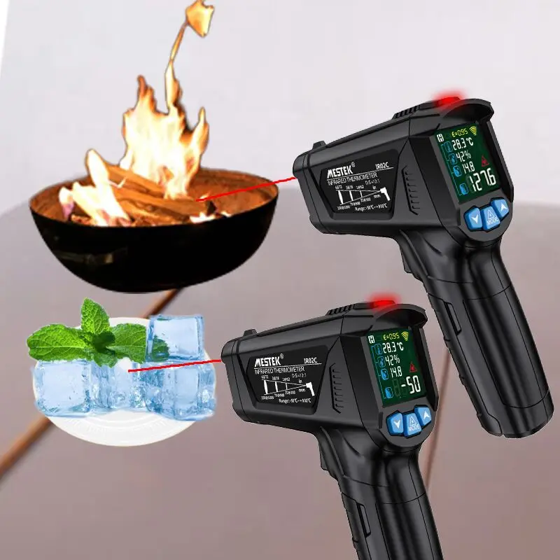 Digital Thermometer-50 to 800 Degree Mestek Digital Infrared Thermometer Laser Temperature Meter