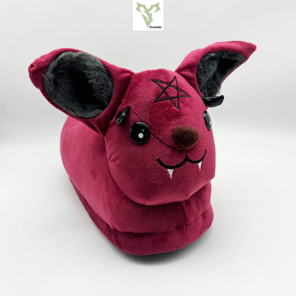 Diablo Series Rabbit Four Eyed Doll Plush Slippers Creative Rabbit Warm Slipper Winter Soft Indoor Shoes for Men Women Gifts 3