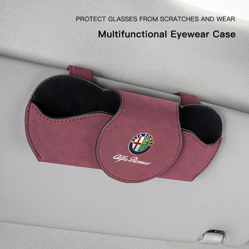 Car Logo Glasses Case Sun Visor Sunglasses Card Organizer Box