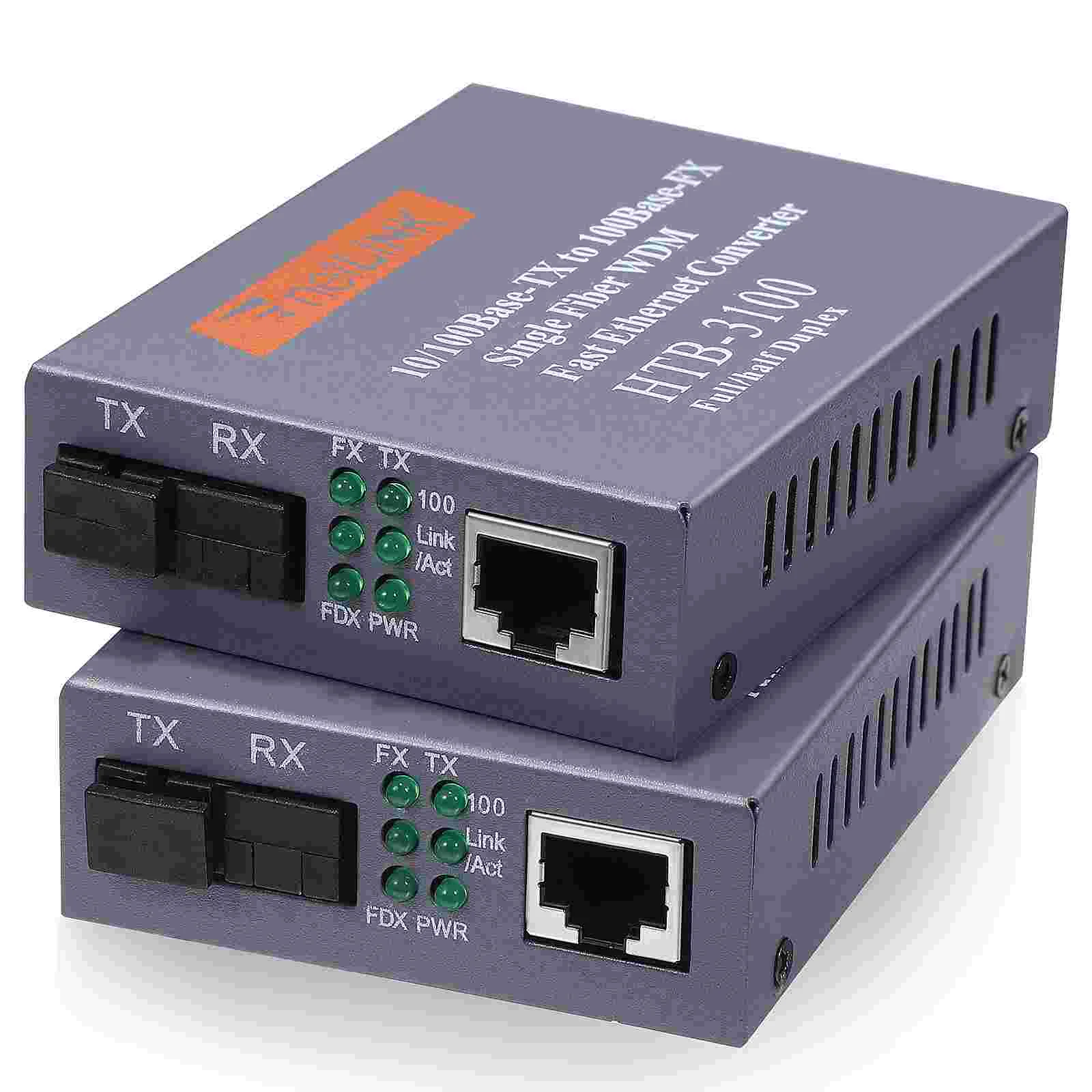 

1 пара внешних оптоволоконных медиа-конвертеров 100 м, одномодовый Ethernet-модем из металла в