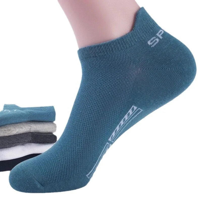 cotton socks Men Summer Cotton Socks Sweat-Absorbent Odor-Resistant Short Tube Boat Pull-Up Mesh Short Socks Breathable Sports Cotton