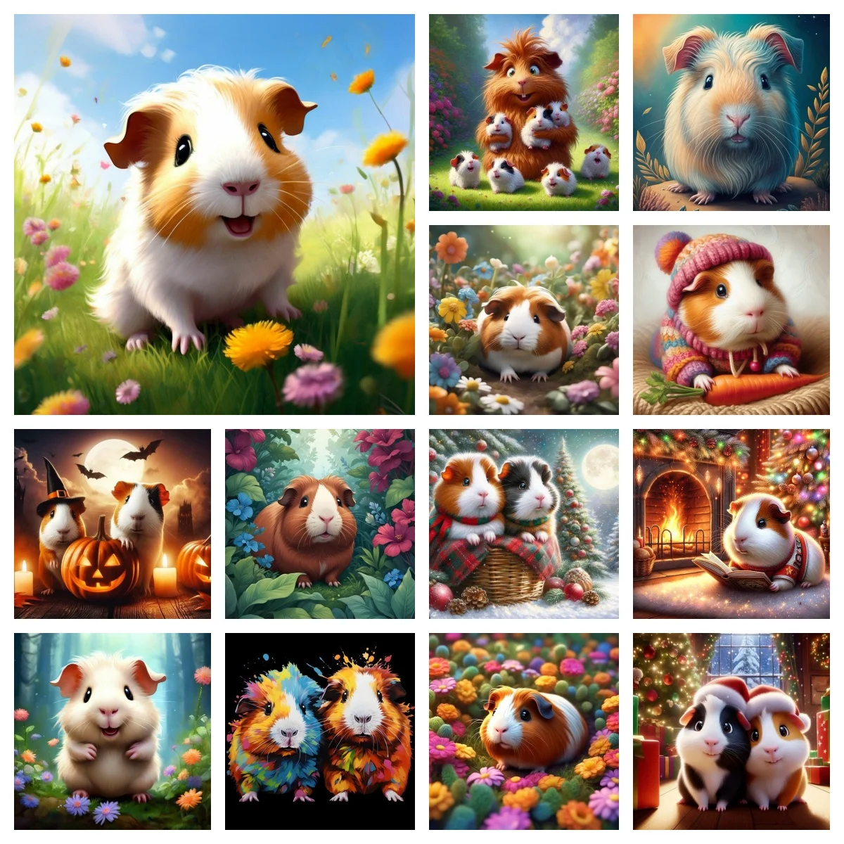Diamond painting Cute Guinea Pig DIY Diamond Painting Kit for Home Decor