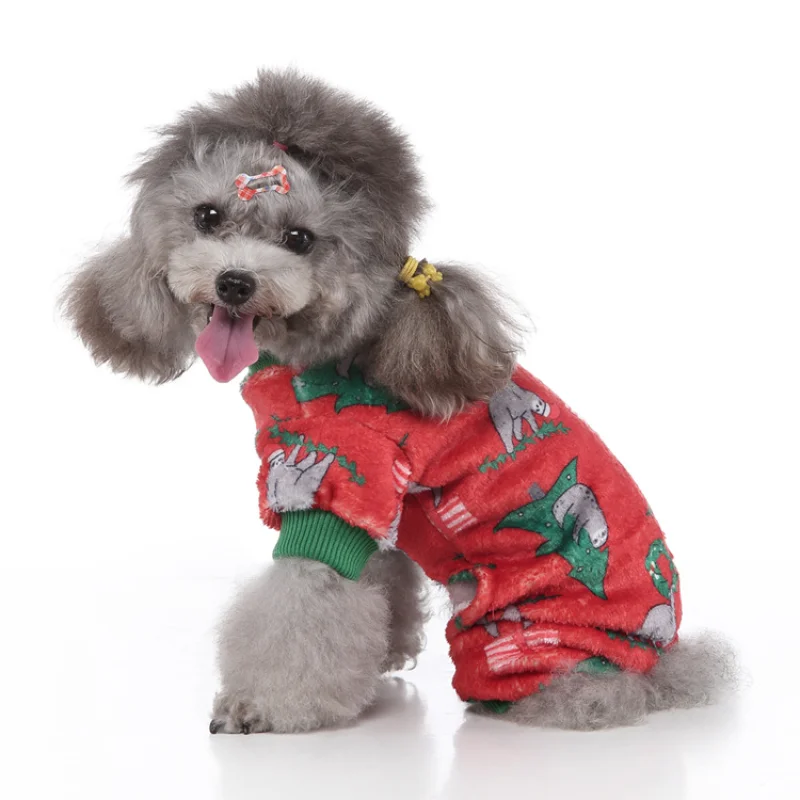 

Christmas Dress Up Clothes for Pet, Four Feet, Fleece, Elk, Snowflake Pattern, Cozy, Cat, Dog