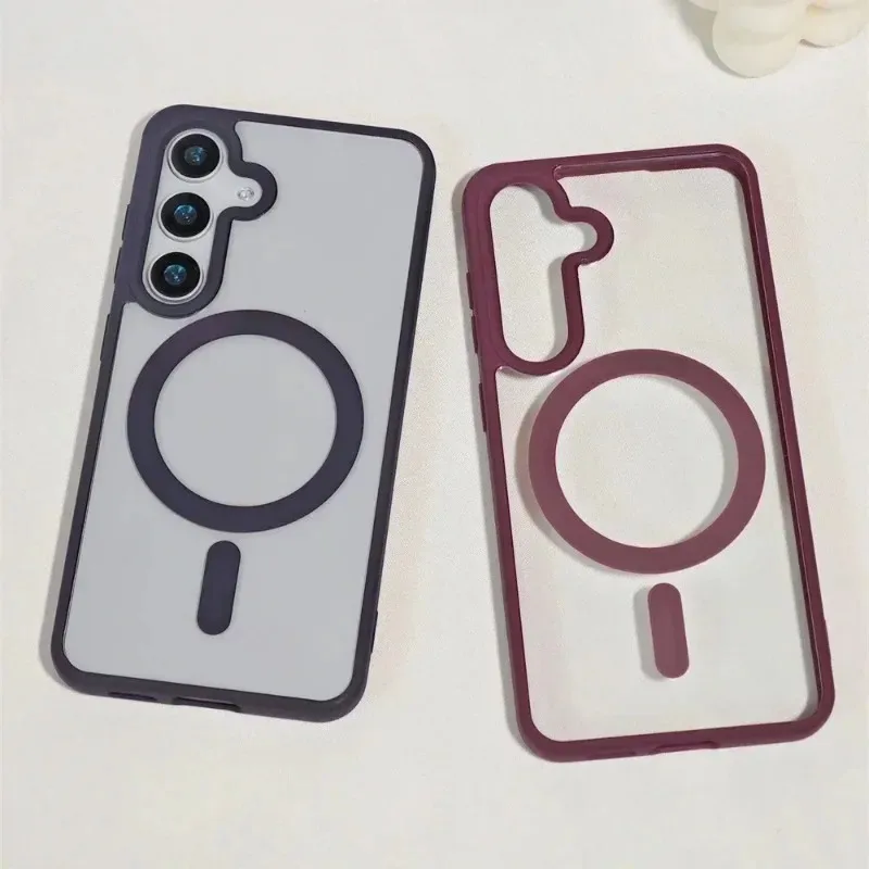 Luxury Magnetic Transparent Phone Case - Wireless Charging Acrylic Protective Cover