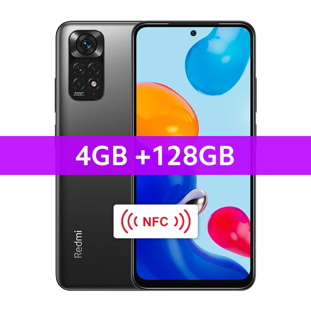 Global Version Xiaomi Redmi Note 11 Mobilephone NFC Snapdragon 680 Octa Core 33W Pro Fast Charging 50MP Quad Camera 90Hz 5000mAh cell phone with dual sim Android Phones