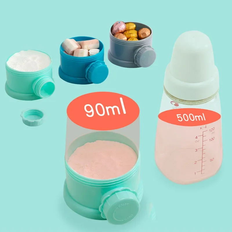 3Layer Cartoon Bunny Portable Baby Food Storag Box Multiple Opening Cereal Cartoon Infant Milk Powder Box Toddle Snack Container