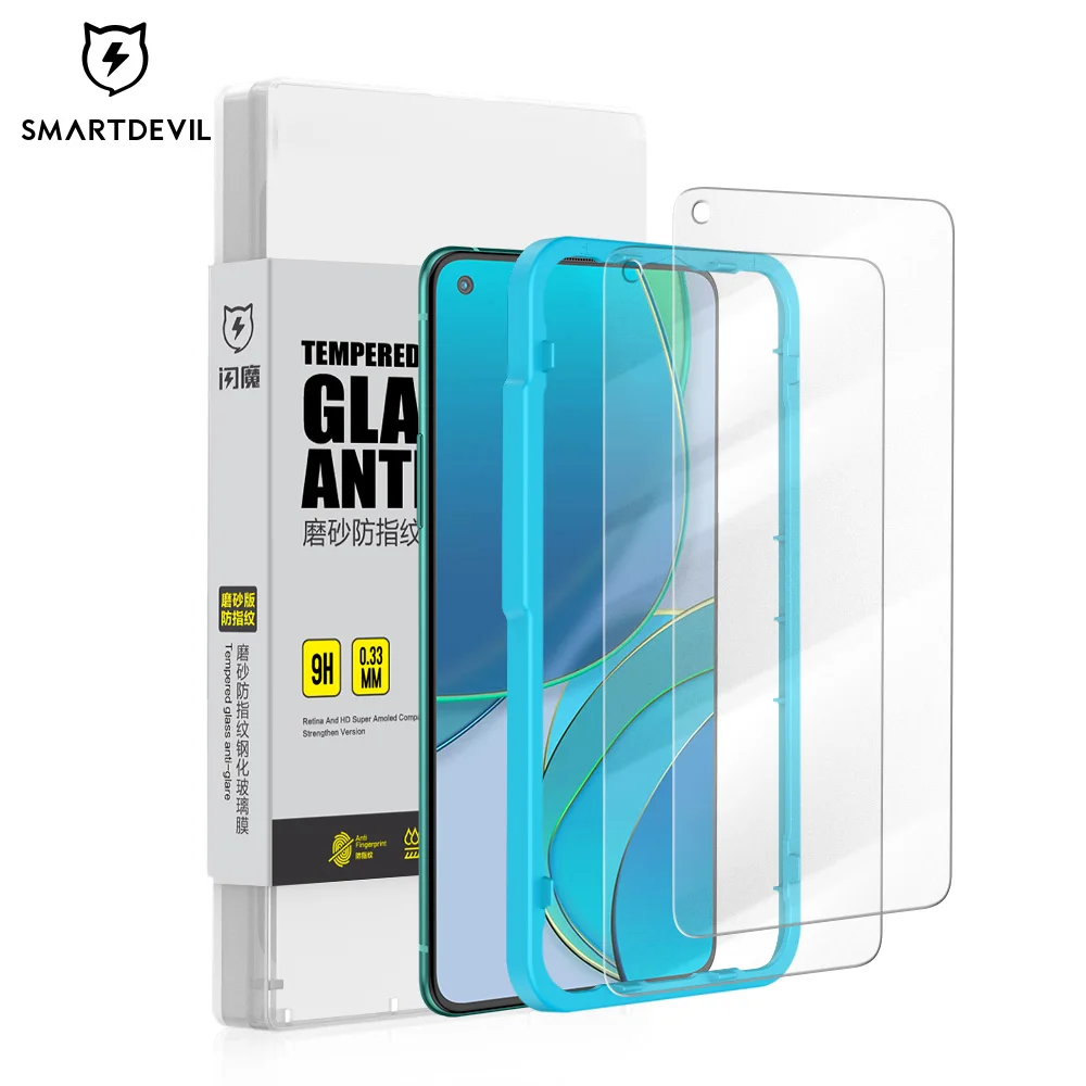 

SmartDevil Screen Protectors For OnePlus 9 9R 8T Matte Film Coverage Clear Tempered Glass Film Anti-Fingerprint Game