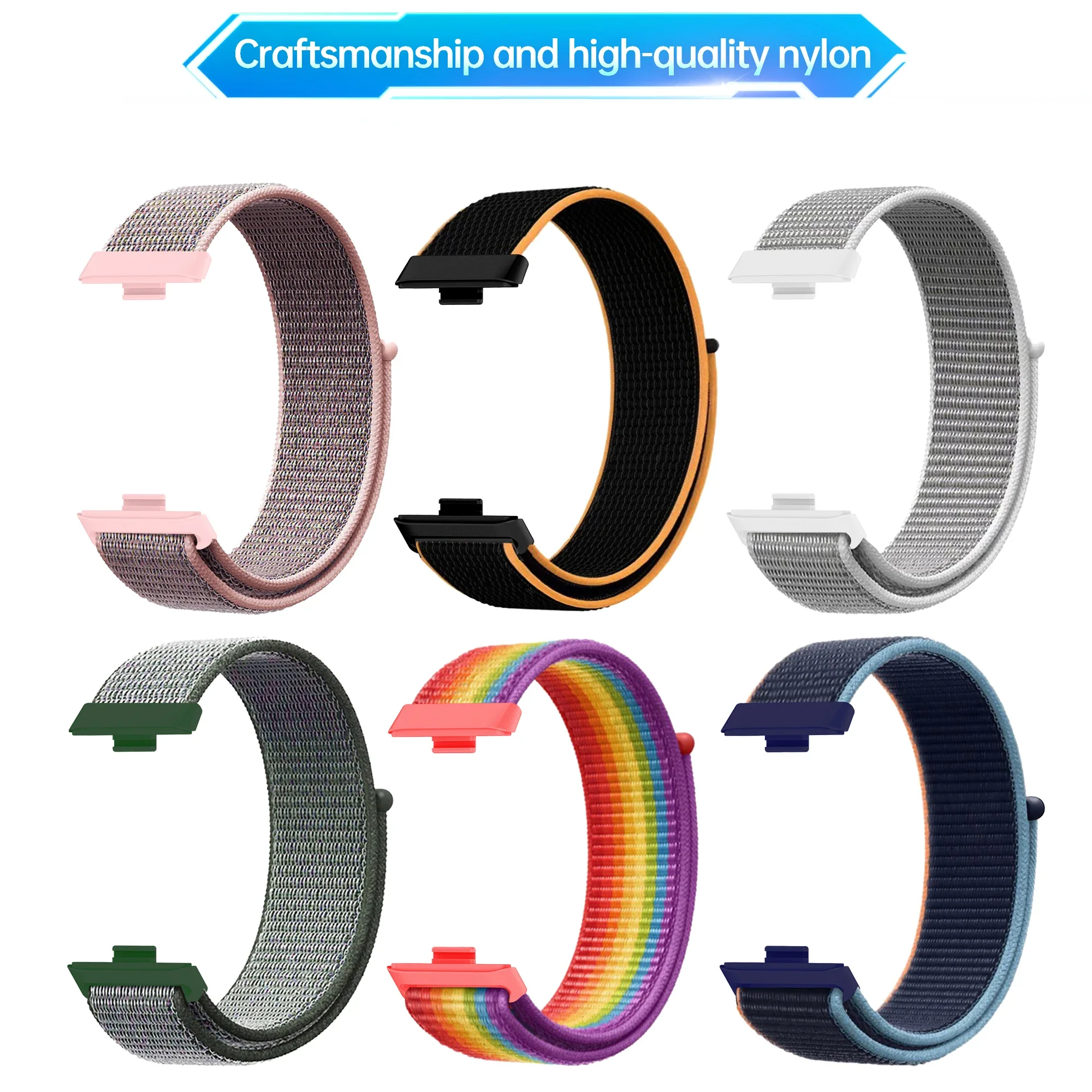 Nylon Loop Strap Woven Sports Smartwatch Wristband Bracelet